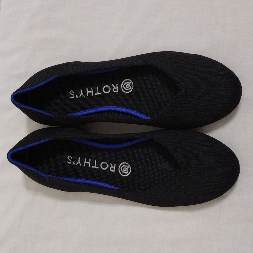 Rothy’s Women’s Black Round Toe Ballet Flats US 7.5 Sustainable Slip-On Shoes